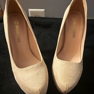Dream Pairs Women's Beige Heels